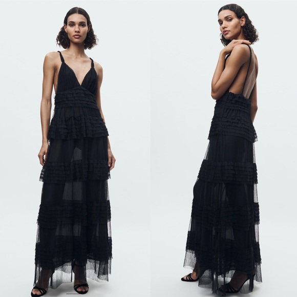 BLOGGERS FAV ZARA RUFFLED TULLE DRESS - Picture 5 of 5